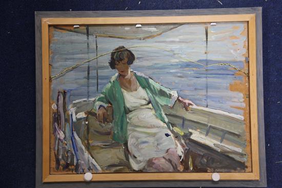 Attributed to Dorothea Sharp Children on the shore 11.5 x 15.5in.